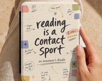 Annotation Kindle® Case Paperwhite 7" Booktok Reader Cover Reading Is a Contact Sport Literary Girl Gift