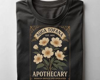 Camiseta con estampado de flores prensadas Aqua Tofana Apothecary Tee Feminist Top