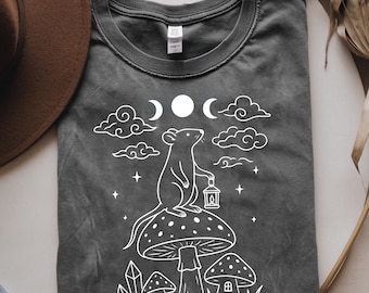 Camiseta Mouse Shirt Mystical Mushroom Tshirt Forest Comfort Colors Top
