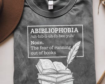Camiseta de lectura para amantes de los libros. Camiseta cómoda de colores para personas con abibliofobia.