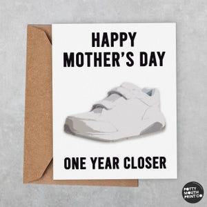 Velcro Shoes Mother&#39;s Day Card - Funny Mother&#39;s Day Greeting Card and Envelope - Custom Message Inside