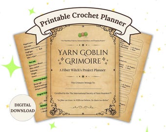 Printable Crochet and Knitting  Project Planner | WIP Tracker | PDF | A4 & US Letter | Digital Download | Yarn Goblin