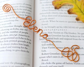 Personalized Wire Name Bookmark, Custom Gift for Book Lovers, Handmade Wire Bookmark, Custom Name Wire Art, Back to School Gift
