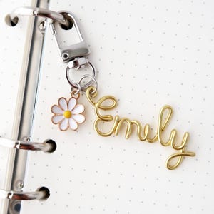 Clip de alambre personalizado con nombre, adorno para carpeta, accesorios personalizados para agenda, regalo para amantes de los diarios, adorno para agenda, clip para diario