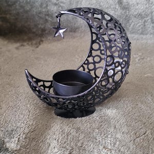 candle holder, moon and star candle holder, tea tree candle ornament,celestial candle burner
