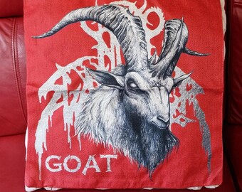 Horned Goat Baphomet Pillow Cover: Gothic Pagan Decor