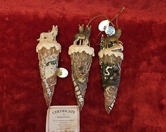 Majestic Wolves of Winter by Ashton-Drake Galleries – 3 Piece Figurine Set – Boxed with Certificate – Wolf Collectible – 16.5cm set 2