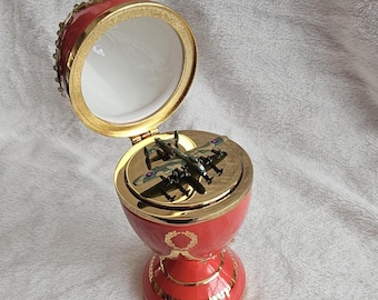 Bradford Exchange RAF Lancaster Bomber Jewelled Egg with Sound Limited Edition Collectible Ornament