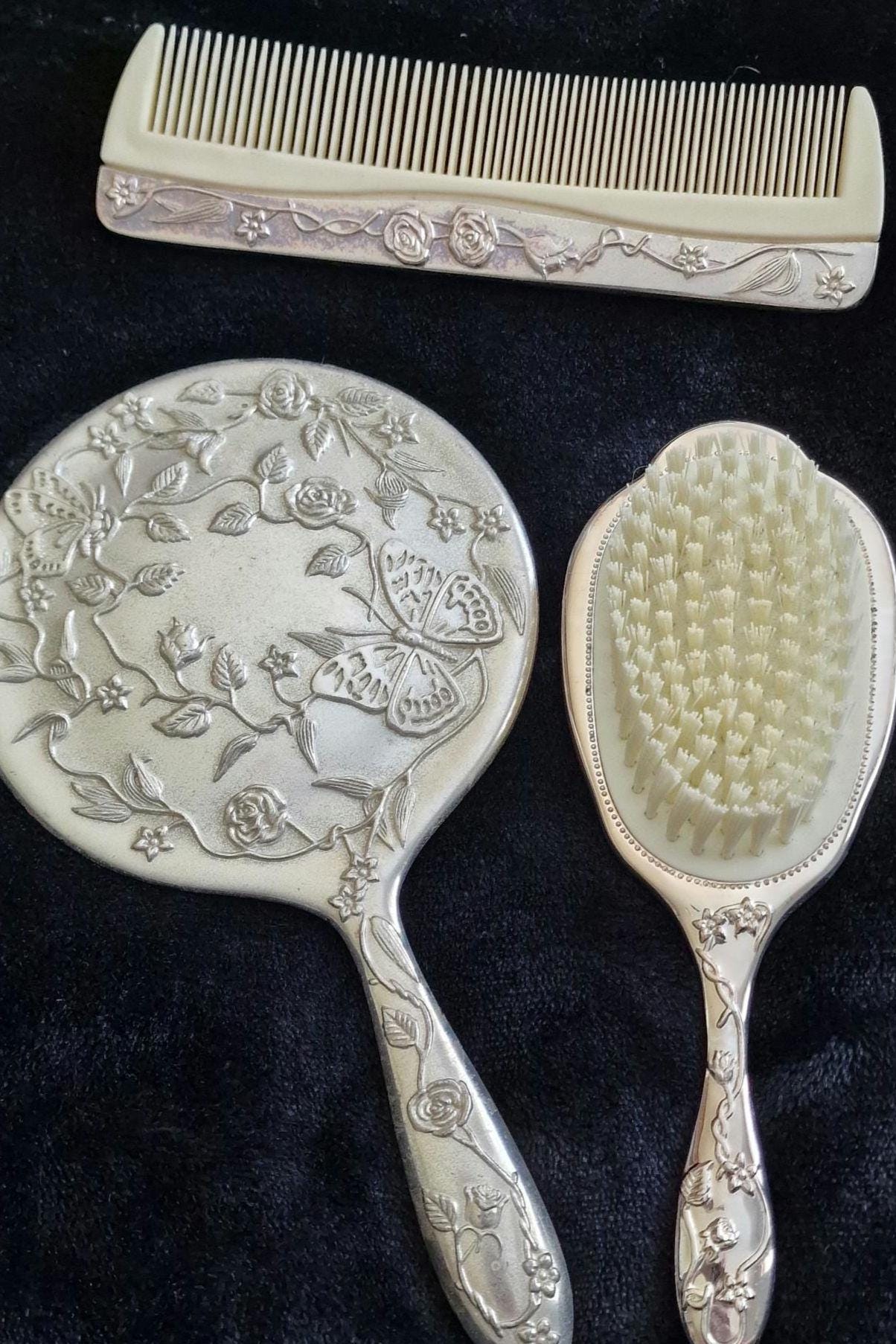Antique silver plated hand mirror - Etsy 日本