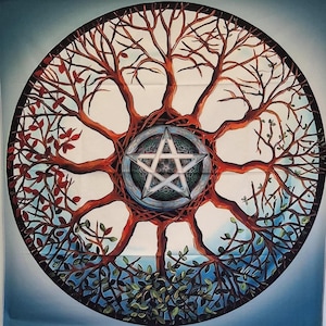 Tree of Life Altar Cloth, Wall Hanging, Shrine Cloth, Tarot Cloth, Wall Tapestry, Spiritual Cloth, birthday gift, healing cloth tree of life