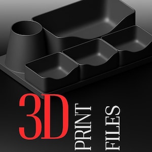 Modular Desk Organizer STL File – 3D Printable Office Tray, Pen Holder, OBJ Download, Workspace Storage, Minimalist Desktop