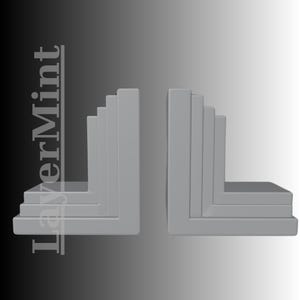 Minimalist Stone-style Bookend STL File – Geometric Layered Concrete ...