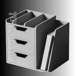 Modular Desk Organizer, 3D Printable, STL & OBJ File, Office Storage, Drawer Shelf, Digital Download, Home Office Accessory