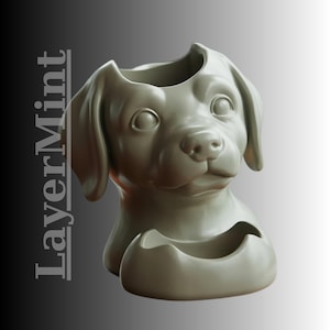 3D Printable Puppy Pen Holder: Adorable Dog Desk Organizer (STL File)