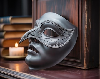 Maschera fantasy stampabile in 3D, file STL veneziano per cosplay (download digitale)