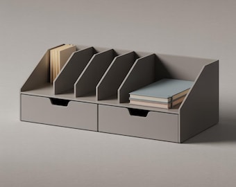 3D Printed Desk Organizer with Drawers: Modern Office STL File