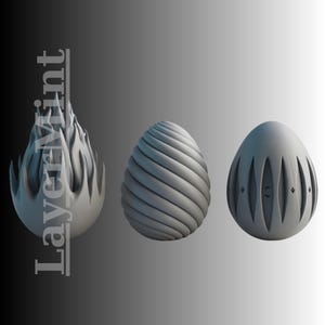 Alien Dragon Eggs Set STL/OBJ - 3D Printable Fantasy Egg Trio for Home Decor or Display