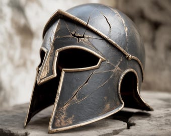 Battle Worn Spartan Helmet STL File, 3D Printable Cosplay, Halloween Prop (Digital Download)