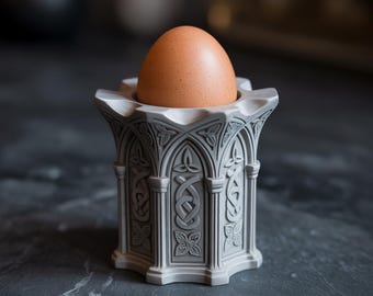 Gotowy stojak na jajka w formacie STL do druku 3D, dekoracja średniowieczna (pobranie cyfrowe)