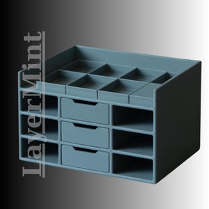 Modular Desk Organizer, 3D Printable, STL & OBJ File, Office Storage, Drawer Shelf, Digital Download, Home Office Accessory