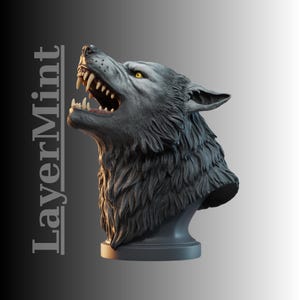 Werewolf Bust STL File: Gothic Horror 3D Printable Model (Digital Download