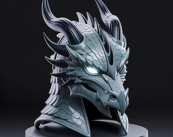 Drachen Krieger Helm STL Datei, Wikinger Maske, Cosplay Rüstung (Digitaler Download)