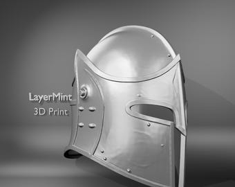 Gothic Knight Helmet STL | Medieval Cosplay Armor (Digital File)