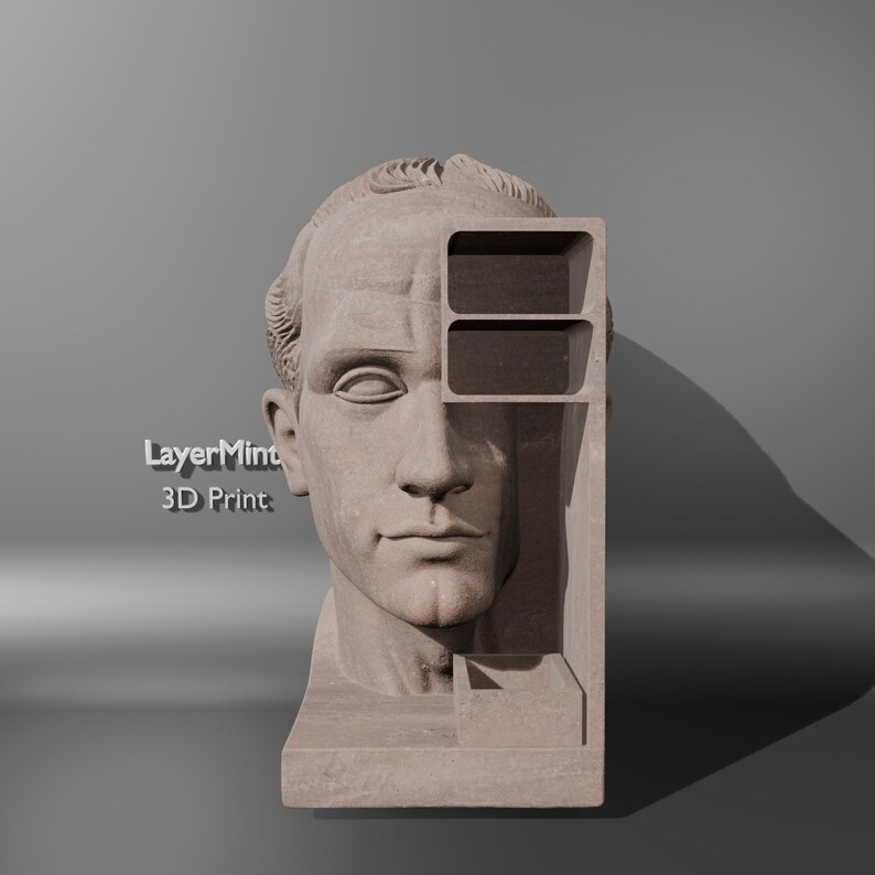 Bust Desk Organizer STL File for 3D Printing, Classical Sculpture ...