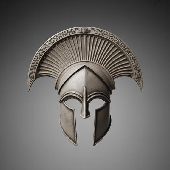 Spartan Warrior Helmet STL File, Greek Armor Cosplay (3D Printing)
