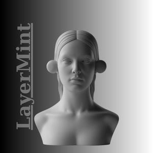 Realistic Female Bust with Stylized Hair – 3D Printable STL/OBJ Digital Sculpture for Art Projects, Decor Pieces, Resin or FDM Print Display