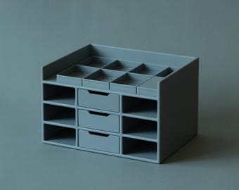 Modulär skrivbordsorganisatör, 3D-utskrivbar kontorsförvaring (STL- och OBJ-fil)