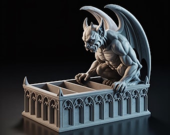 Gothic Gargoyle Desk Organizer STL – 3D Print File