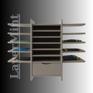 Modular Desk Organizer, 3D Printable, STL & OBJ File, Office Storage, Drawer Shelf, Digital Download, Home Office Accessory
