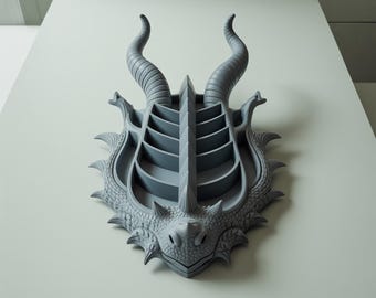 Organizador de escritorio con cabeza de dragón imprimible en 3D: portalápices de fantasía (archivo STL)