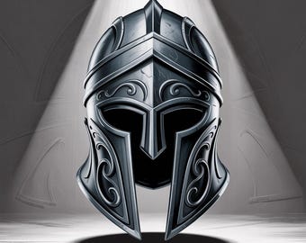 3D Printable Warrior Helmet STL File, Medieval Fantasy Armor Cosplay Prop (Digital Model)