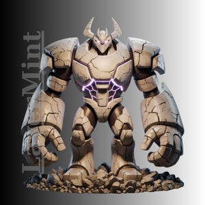 Power Mecha Guardian STL File – Heavy Armor Robot Figure – 3D Printable Digital Sculpture for Tabletop Display, Resin or FDM