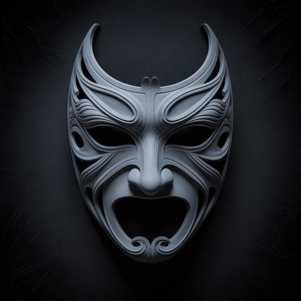 Demon Mask STL File Dark Fantasy Mask 3D Print Horror Cosplay Mask Evil ...
