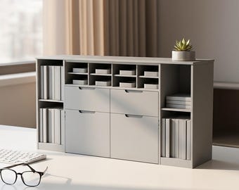 Modulär skrivbordsorganisatör, 3D-utskrivbar hylla, STL- och OBJ-fil (digital nedladdning)