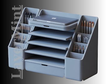 Organizador de escritorio imprimible en 3D: almacenamiento multicapa, archivo STL