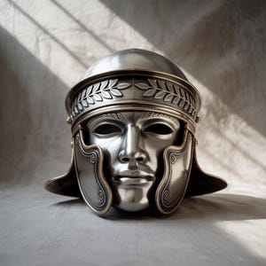 Romersk hjälmmask STL-fil spartansk krigarhjälm 3D-utskrift Cosplay rustningsmask