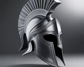 Spartan Helmet with Greek Ornament | Ancient Warrior Cosplay Armor | Historical Greek Hoplite Helmet | Digital STL Download File