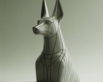 Anubis Bust 3D Model – Egyptian God Statue (Printable STL/OBJ)