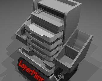 Organizador de escritorio modular STL / Sistema de almacenamiento con múltiples cajones, impresión 3D, soporte para archivos/bolígrafos con formato OBJ