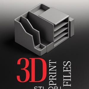 Modular Desk Organizer, 3D Printable, STL & OBJ File, Office Storage, Drawer Shelf, Digital Download, Home Office Accessory