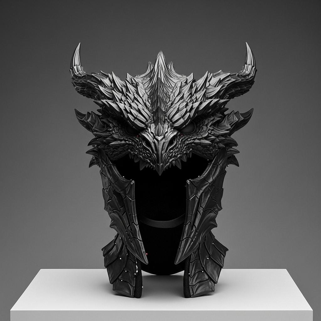 Dragon Helmet STL Dark Fantasy Mask 3D Print Dragon Head Armor Cosplay ...