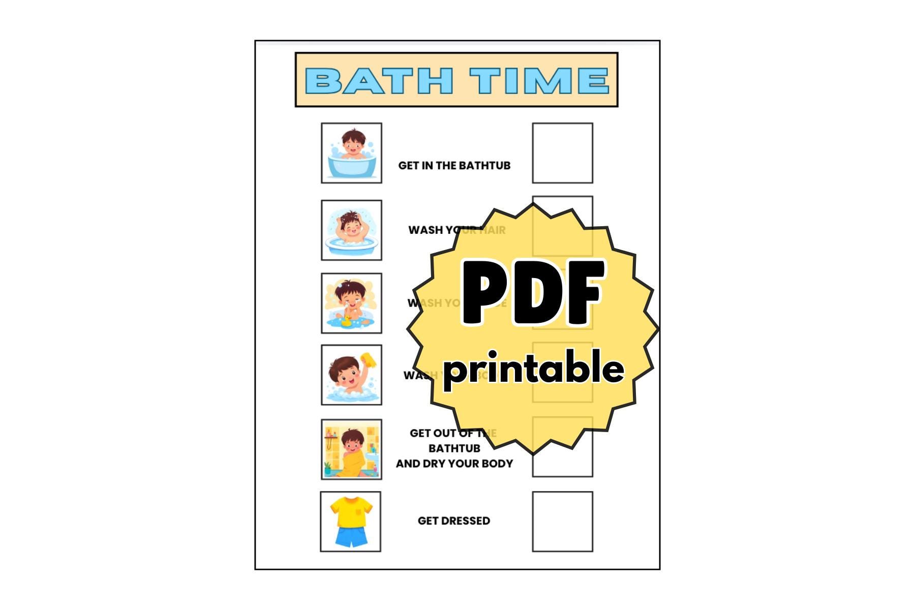 Bath Routine Visual Visual Schedule Bundle | Bathroom Routines, Autism, ADHD Support (PDF ...