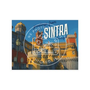 Sintra Portugal Vintage Travel Postcard - Digital Download