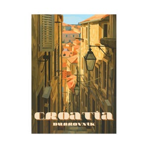 Cartões postais de belas artes da Croácia, decoração vintage para viagens, artigos de papelaria para lembranças, arte de parede artística, presentes para viajantes, decoração para casa