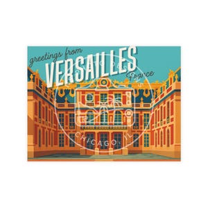 Versailles Vintage Reise Postkarte - Digital Download