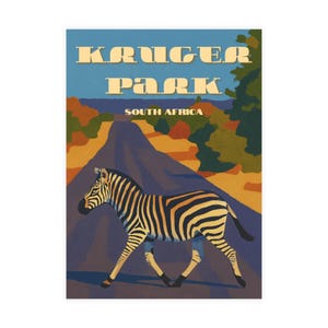 Pacote de cartões-postais vintage do Parque Kruger, lembranças de viagem exclusivas, conjunto de papelaria para safári africano, presentes para amantes da natureza, lembranças de aventura